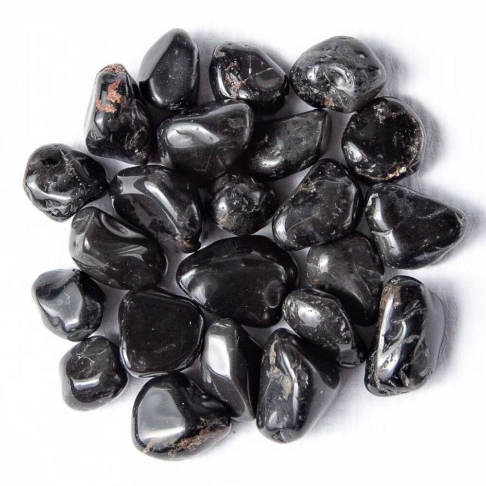 1/4 lb Small Black Onyx Tumbled Gemstone Crystals 15-35 Stones Gem Rock Specimen